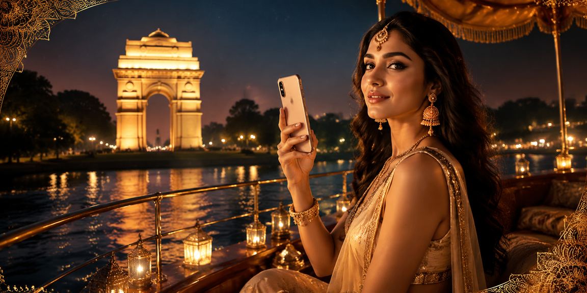 Sports bettor using smartphone to place cricket bets in Delhi